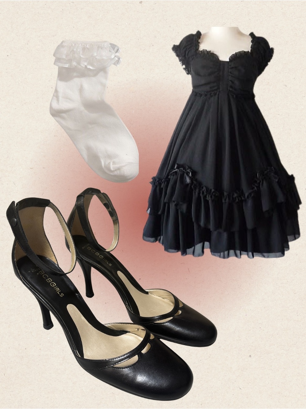 BCBGirls Black Ankle-Strap Cutout Mary Jane Pumps